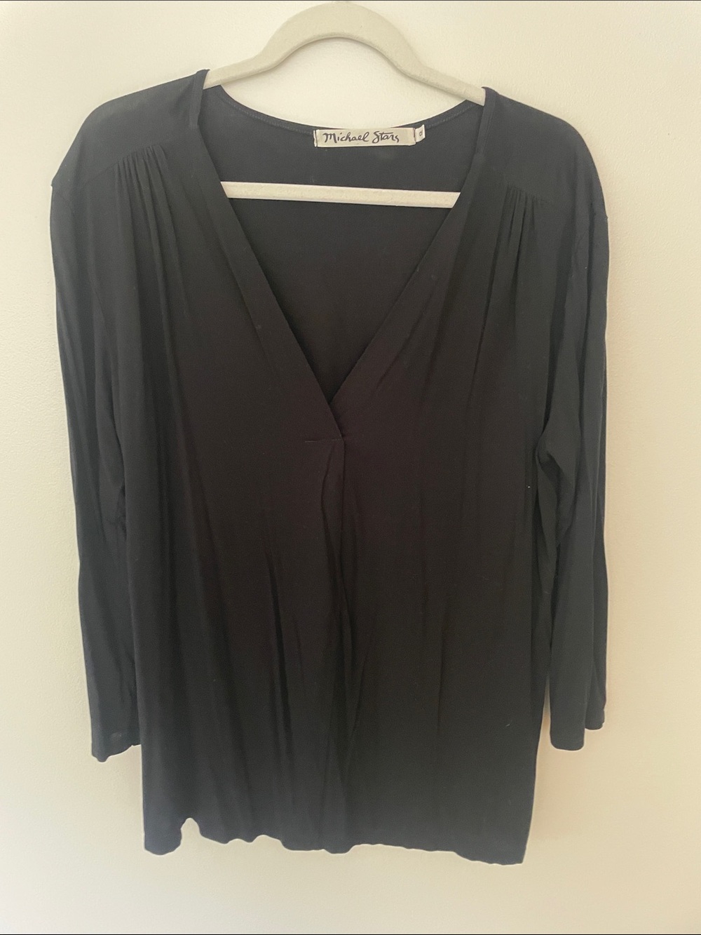 Michael Stars Black V-Neck Long Sleeve Top